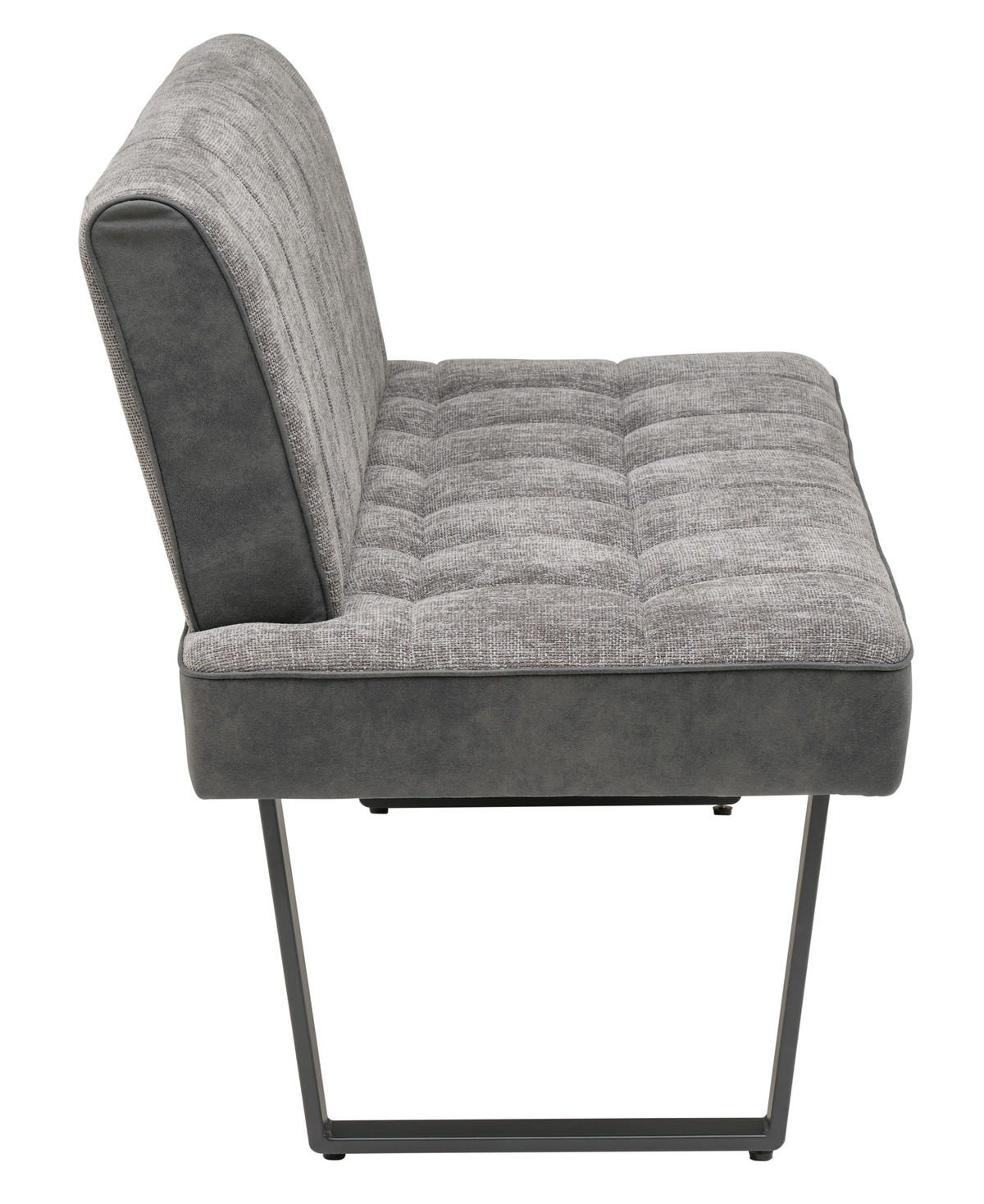 SITZBANK 140/86/70 cm Mikrofaser, Leinenoptik Grau, Schwarz  - Schwarz/Grau, KONVENTIONELL, Textil/Metall (140/86/70cm) - MID.YOU