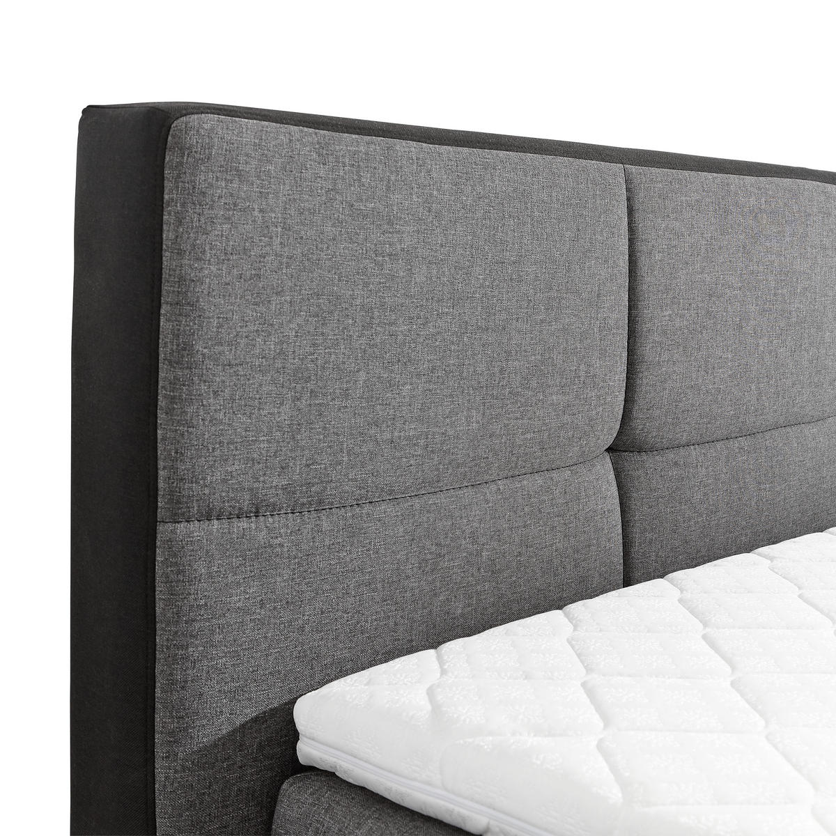 BOXSPRINGBETT 180/200 cm  in Grau, Schwarz  - Wengefarben/Schwarz, Design, Holz/Holzwerkstoff (180/200cm) - Livetastic