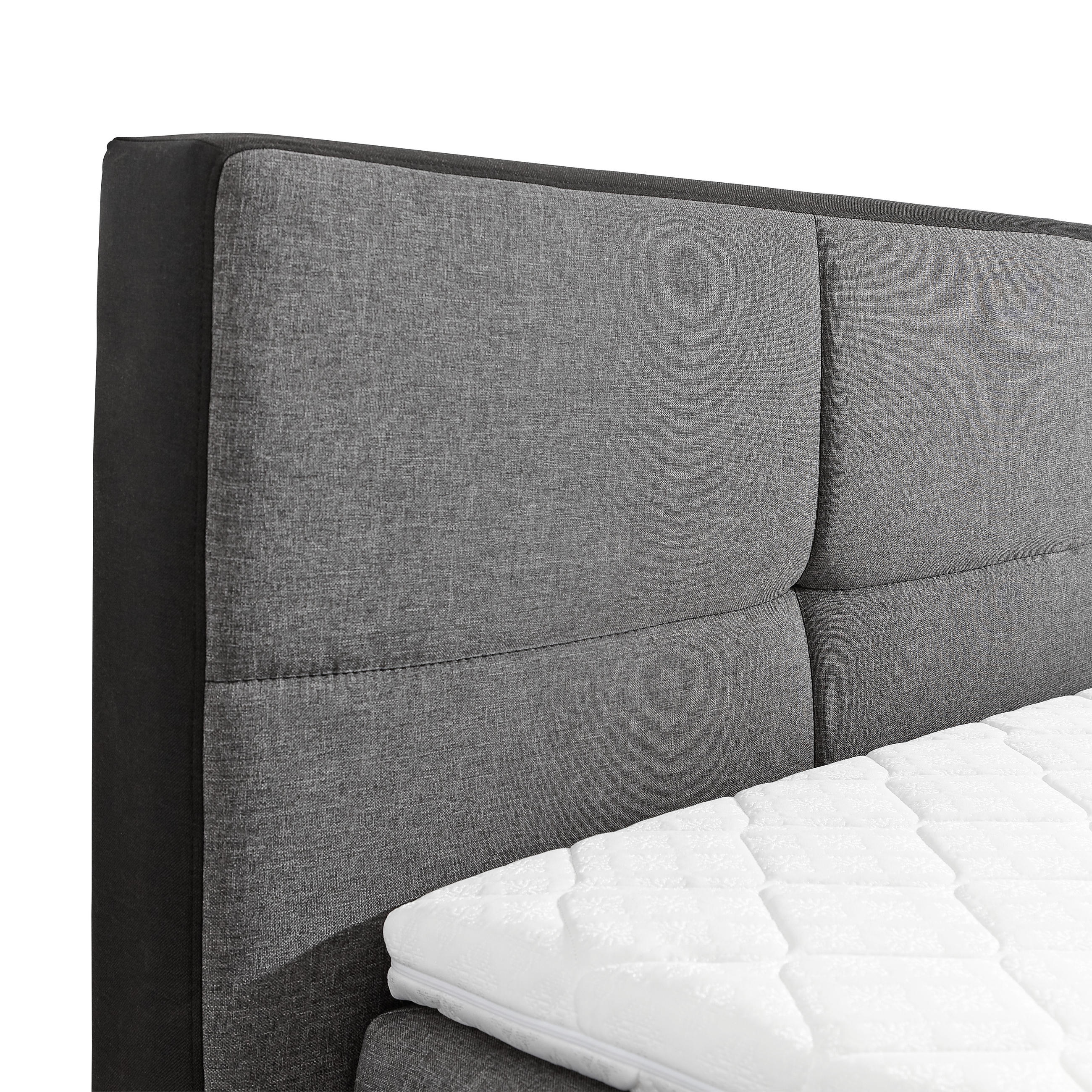 Thumbnail - Livetastic Boxspringbett, Grau, Schwarz, Holzwerkstoff, Kiefer, massiv, H2, Höhe ca. 12 cm, 180x200 cm, Bettkasten, Topp...