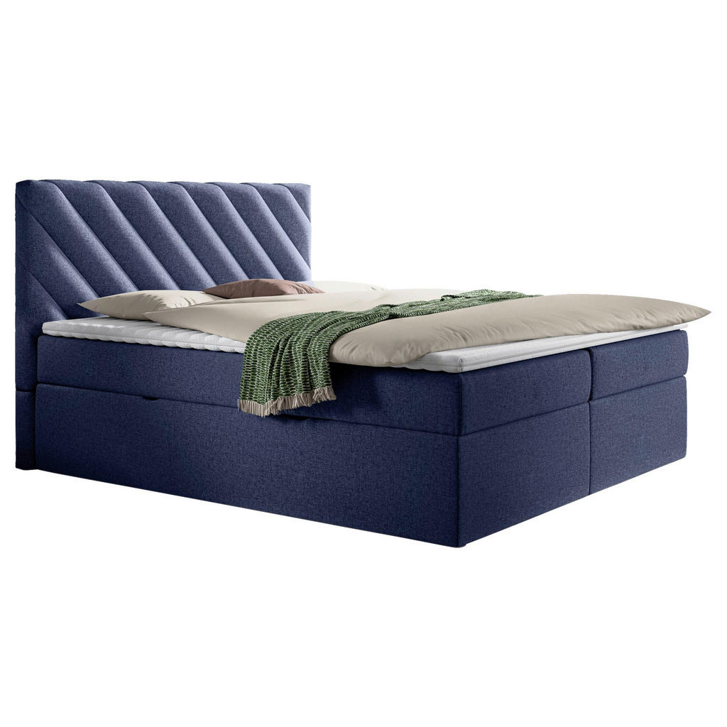 Boxspringbett mit Topper Blau 140x200 cm Gusto