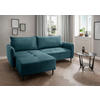 ECKSOFA in Cord Petrol  - Petrol/Schwarz, Basics, Holz/Textil (238/174cm) - Livetastic