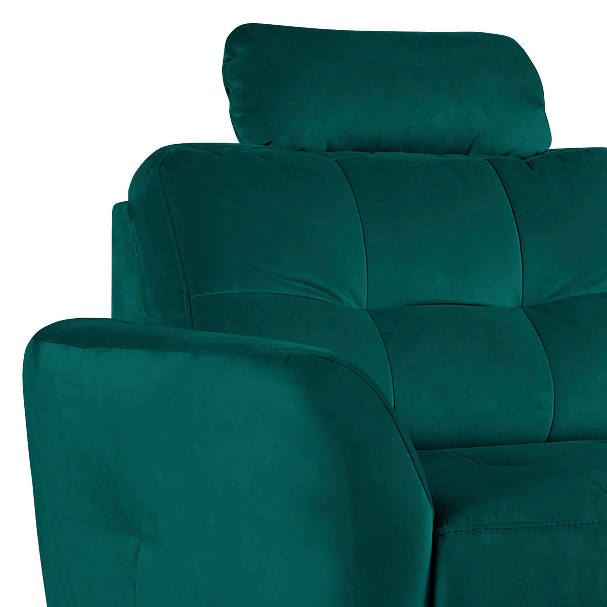 ECKSOFA Petrol Samt  - Buchefarben/Petrol, Design, Holz/Textil (238/168cm) - Livetastic