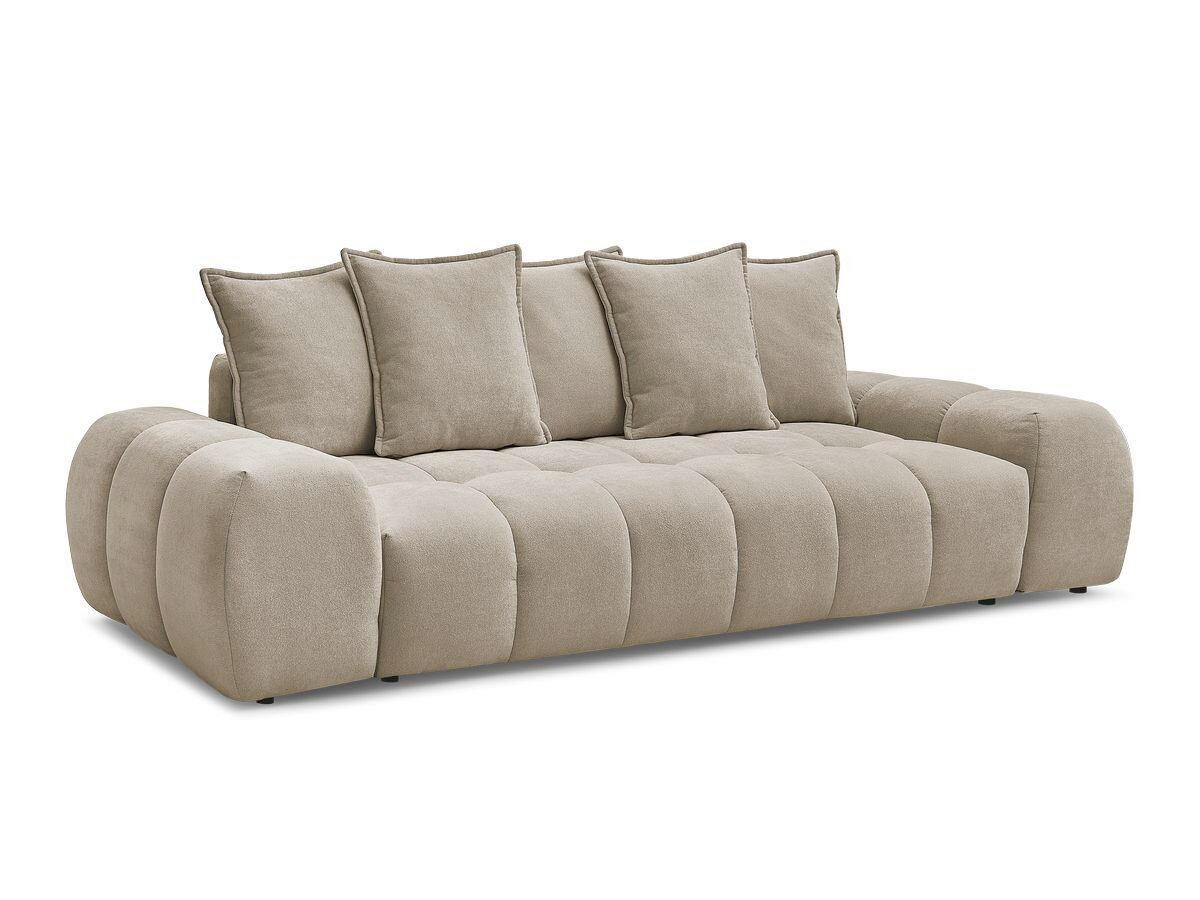 SCHLAFSOFA EVEREST  mit Rücken echt, Armteil links, Armteil rechts Struktur Taupe  - Taupe/Schwarz, MODERN, Kunststoff/Textil (278/115/90cm)