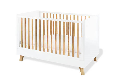 GITTERBETT PINOLINO PAN 145/75/93 cm  - Eichefarben/Weiß, Design, Holz/Holzwerkstoff (145/75/93cm) - Pinolino