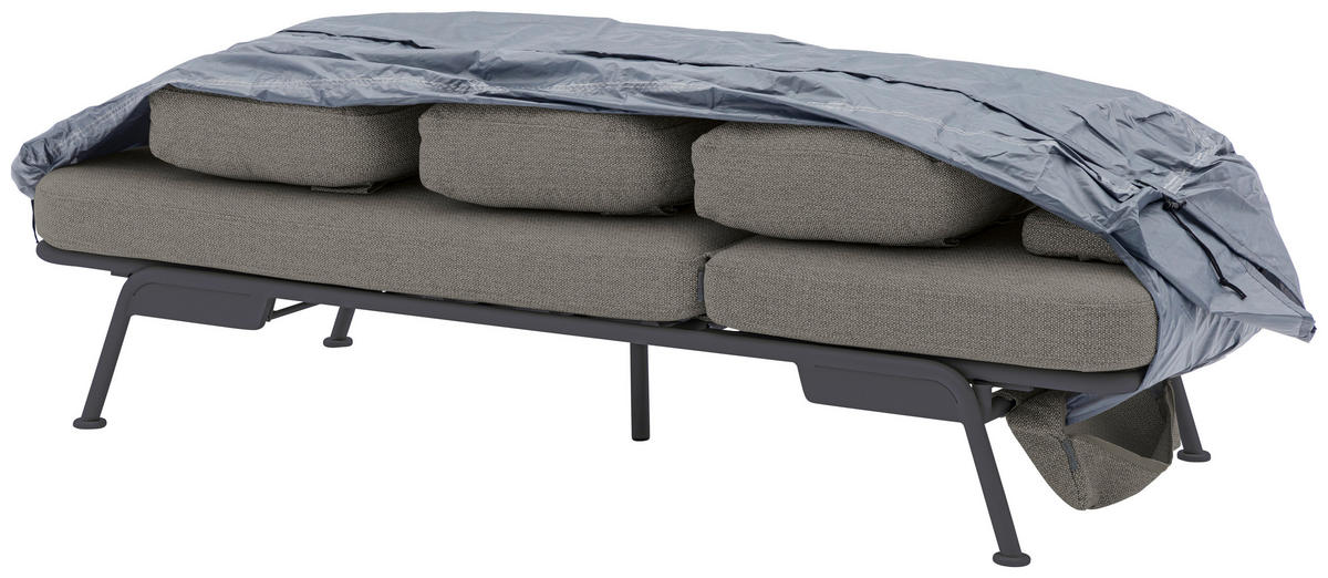 GARTENBANK 198/78/81 cm  Aluminium  - Graphitfarben/Grau, Design, Textil/Metall (198/78/81cm) - Zebra 