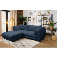 ECKSOFA Dunkelblau Struktur  - Schwarz/Dunkelblau, Design, Kunststoff/Textil (201/240cm) - MID.YOU