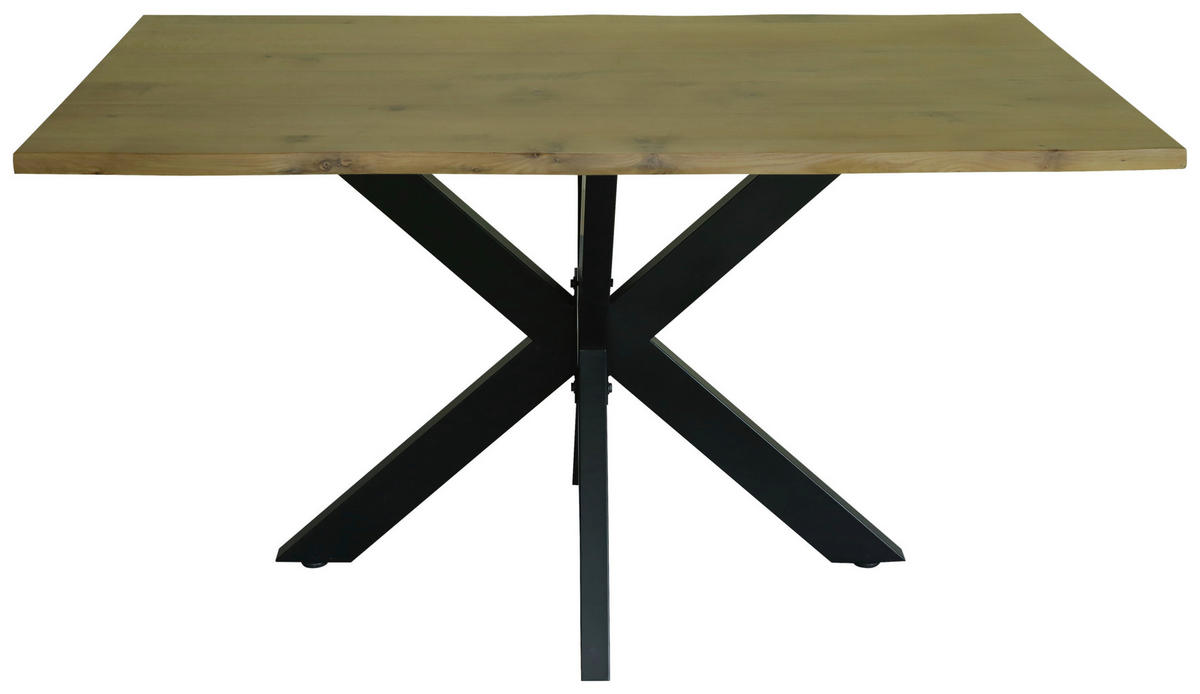 ESSTISCH in Holz, Metall 140/80/76 cm  - Eichefarben/Schwarz, LIFESTYLE, Holz/Metall (140/80/76cm) - Linea Natura