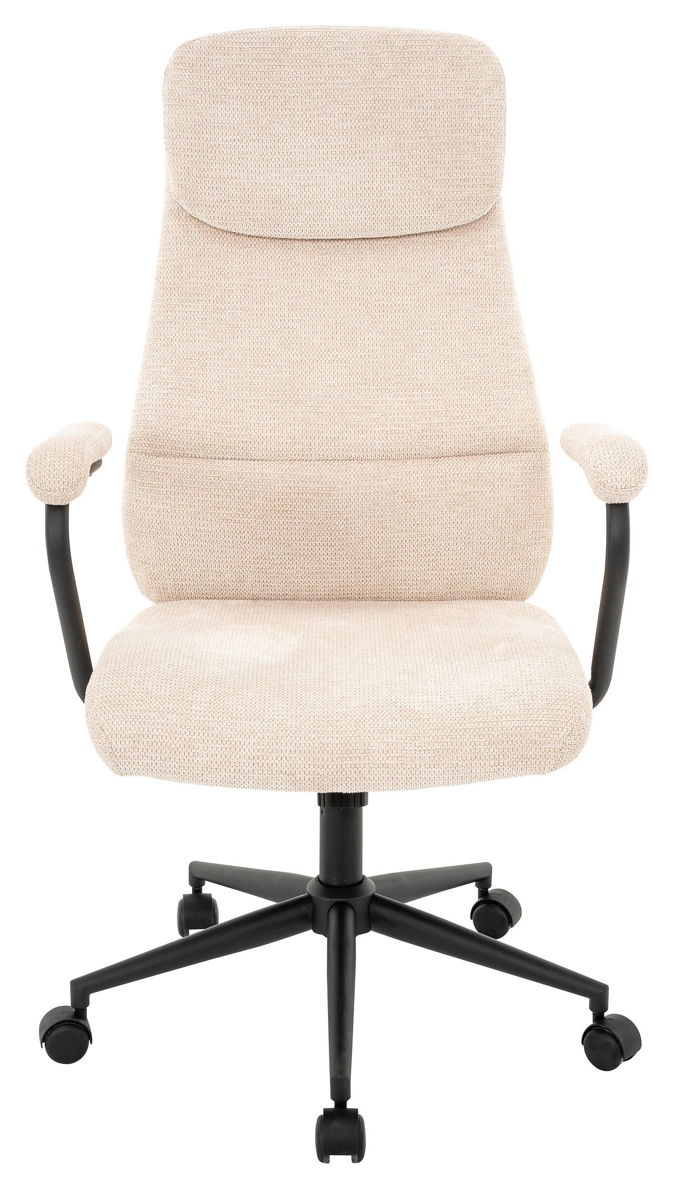 CHEFSESSEL Webstoff Creme, Schwarz  - Creme/Schwarz, MODERN, Kunststoff/Textil (60/108-116/67cm) - MID.YOU