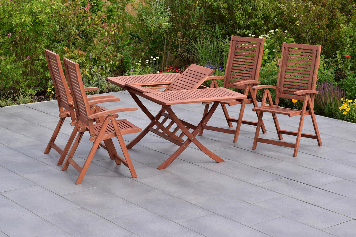 GARTENSET 5-teilig  - Naturfarben, MODERN, Holz - Gardenson