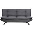 SCHLAFSOFA Chenille Dunkelgrau  - Dunkelgrau/Schwarz, Design, Textil/Metall (196/91/98cm) - Carryhome