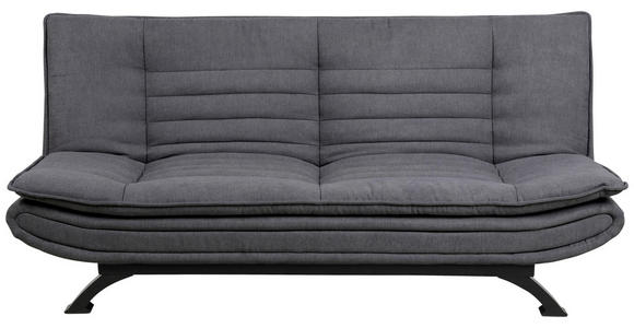 SCHLAFSOFA Chenille Dunkelgrau  - Dunkelgrau/Schwarz, Design, Textil/Metall (196/91/98cm) - Carryhome