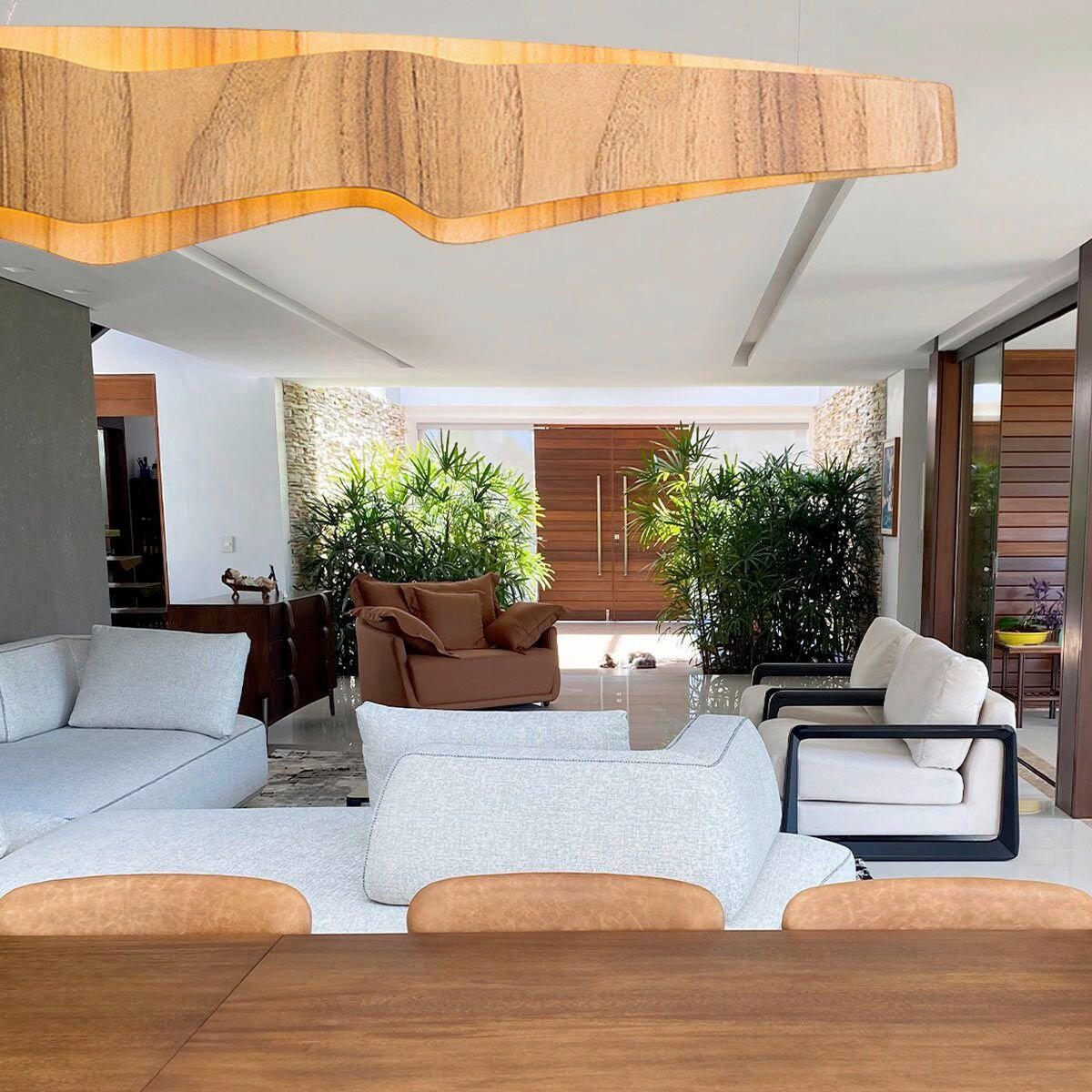 LED-HÄNGELEUCHTE 100/9/100 cm    - Teakfarben, Natur, Holz/Kunststoff (100/9/100cm) - Elstead Lighting