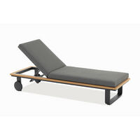 SONNENLIEGE  - Anthrazit, Basics, Holz/Textil (206/70/41cm) - Niehoff Garden