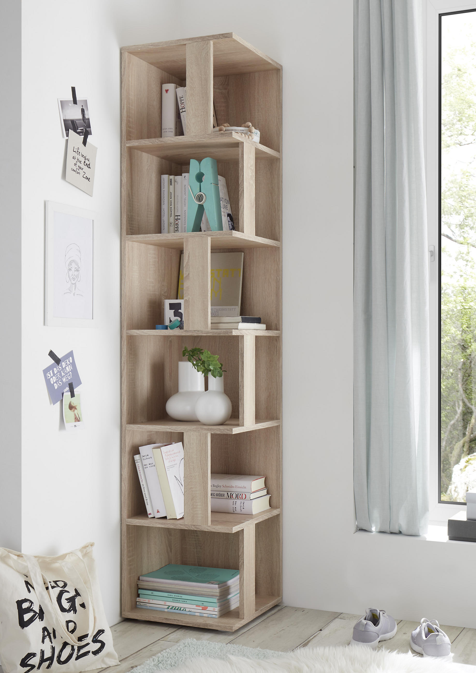ECKREGAL in 38/185/38 cm Sonoma Eiche - Sonoma Eiche, Basics, Holzwerkstoff (38/185/38cm) - P & B