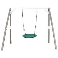 NESTSCHAUKEL Grau, Grün, Weiß  - Weiß/Grau, KONVENTIONELL, Holz/Kunststoff (254/207/160cm) - Ambia Garden