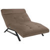 RELAXLIEGE in Echtleder Braun  - Schwarz/Braun, Design, Leder/Metall (120/54-113/158-198cm) - Pure Home Lifestyle