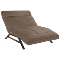 RELAXLIEGE in Echtleder Braun  - Schwarz/Braun, Design, Leder/Metall (120/54-113/158-198cm) - Pure Home Lifestyle