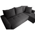 ECKSOFA inkl. Funktion Dunkelgrau Cord  - Dunkelgrau/Schwarz, Design, Kunststoff/Textil (248/146cm) - Xora