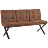 SITZBANK in Metall, Textil Braun  - Schwarz/Braun, LIFESTYLE, Textil/Metall (160/90/41cm) - MID.YOU