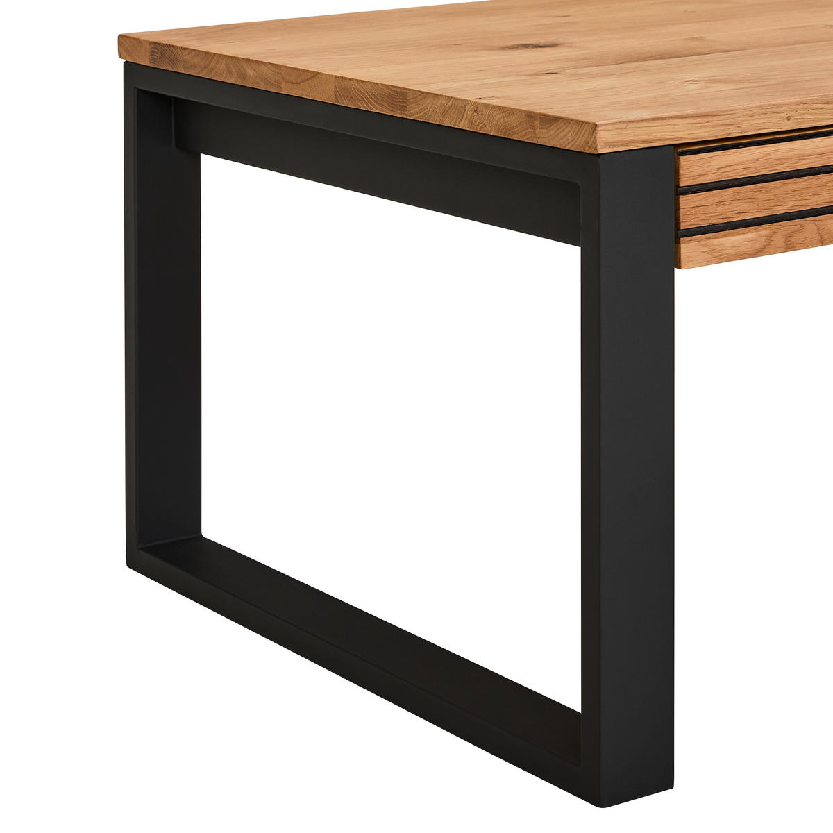 KONFERENČNÍ STOLEK, přírodní barvy, černá, dřevo, kov, 115/60/42 cm - černá/přírodní barvy, Design, kov/dřevo (115/60/42cm) - MID.YOU