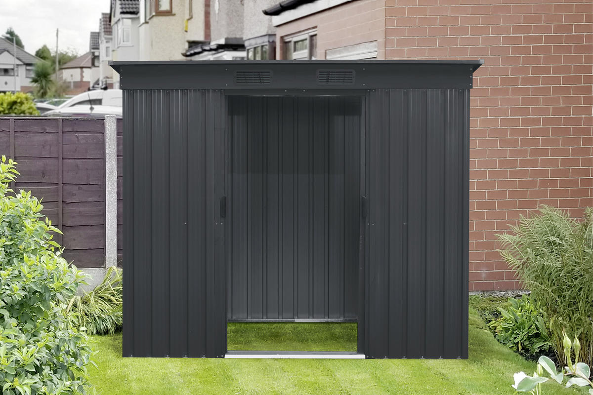 GERÄTEHAUS 217/174/110 cm  - Anthrazit, Basics, Metall (217/174/110cm)