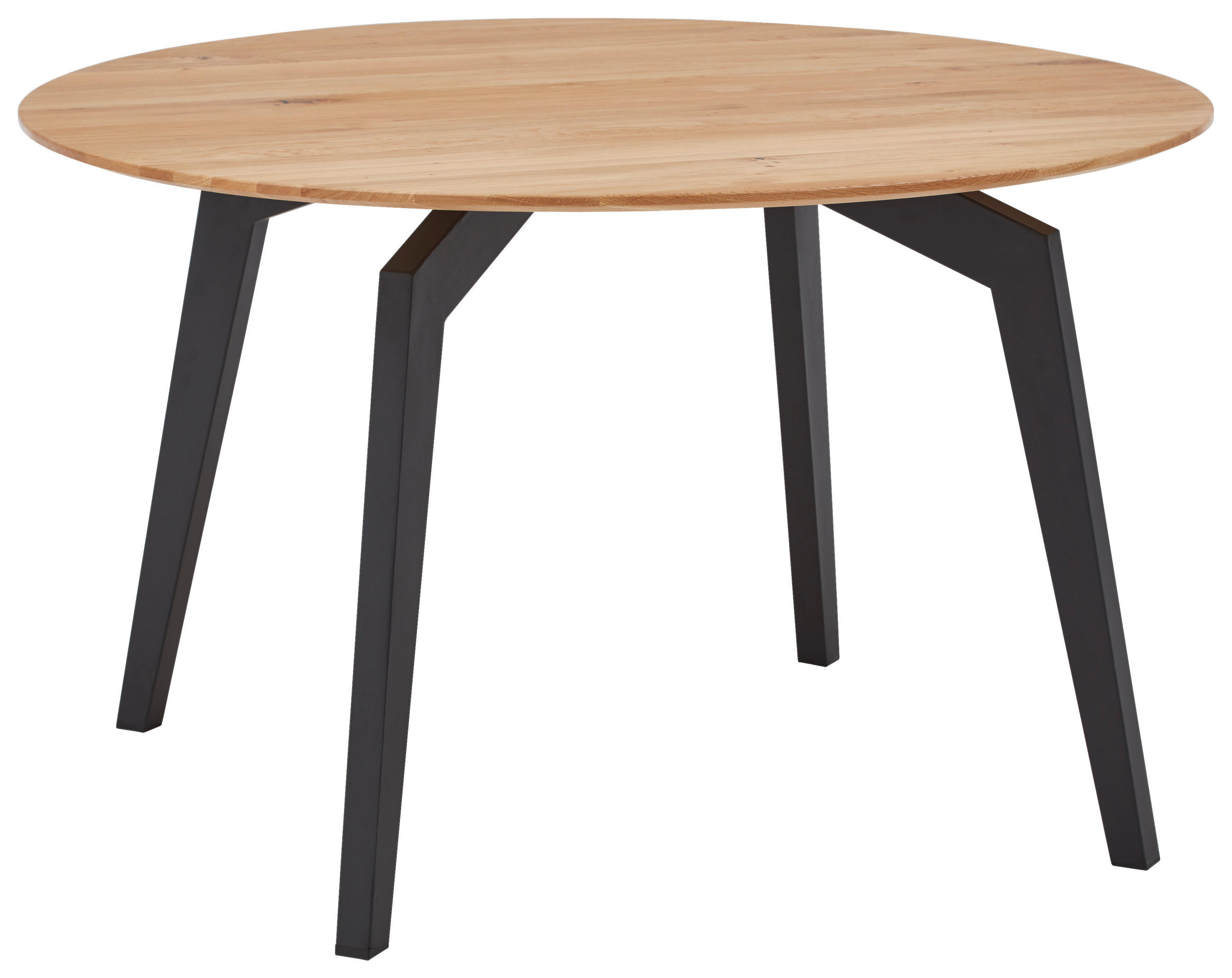 ESSTISCH in Holz 130/130/76 cm  - Eichefarben/Schwarz, Design, Holz/Metall (130/130/76cm) - Valnatura