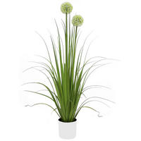 OKRASNA TRAVA - zelena/bela, Basics, kovina/umetna masa (90cm) - Ambia Home