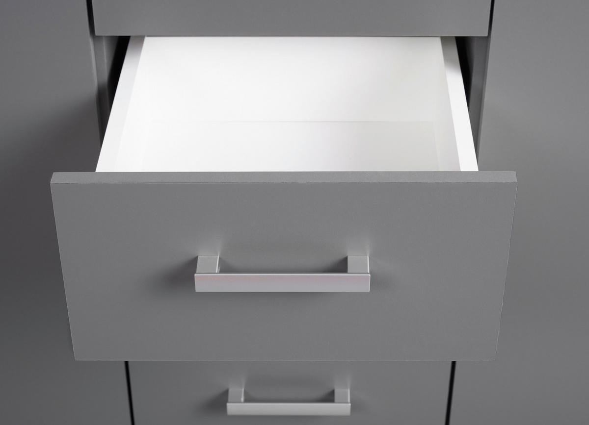 KOMMODE  in  - Silberfarben/Graphitfarben, Basics, Holzwerkstoff/Metall (119,20/40/91,5cm) - MID.YOU