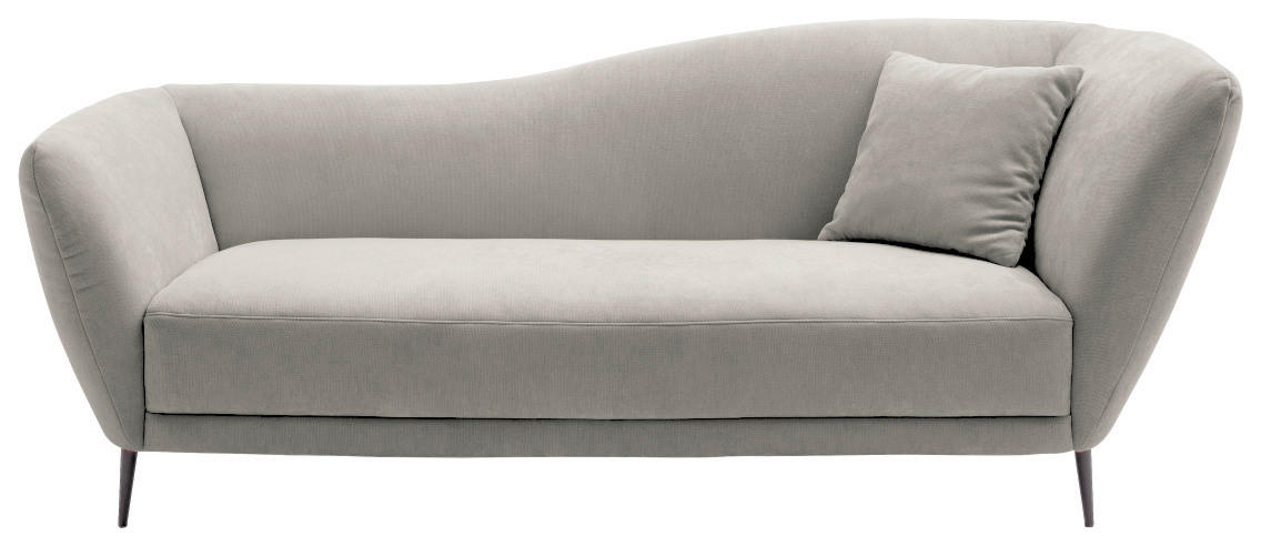 RÉCAMIERE Platinfarben Chenille Zierkissen, Rücken echt  - Platinfarben/Schwarz, KONVENTIONELL, Textil/Metall (224/70/97cm) - Hom`in