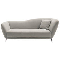 RÉCAMIERE Platinfarben Chenille Zierkissen, Rücken echt  - Platinfarben/Schwarz, KONVENTIONELL, Textil/Metall (224/70/97cm) - Hom`in