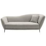 RÉCAMIERE Platinfarben Chenille Zierkissen, Rücken echt  - Platinfarben/Schwarz, KONVENTIONELL, Textil/Metall (224/70/97cm) - Hom`in