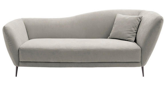 RÉCAMIERE Platinfarben Chenille Zierkissen, Rücken echt  - Platinfarben/Schwarz, KONVENTIONELL, Textil/Metall (224/70/97cm) - Hom`in