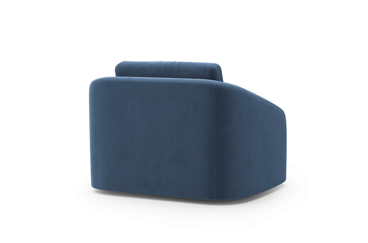 SESSEL in Samt Blau  - Blau/Schwarz, MODERN, Kunststoff/Textil (116/88/104cm) - Sit & More