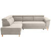 ECKSOFA in Bouclé Weiß  200/265 cm  - Naturfarben/Weiß, KONVENTIONELL, Holz/Textil (200/265cm) - Stylife