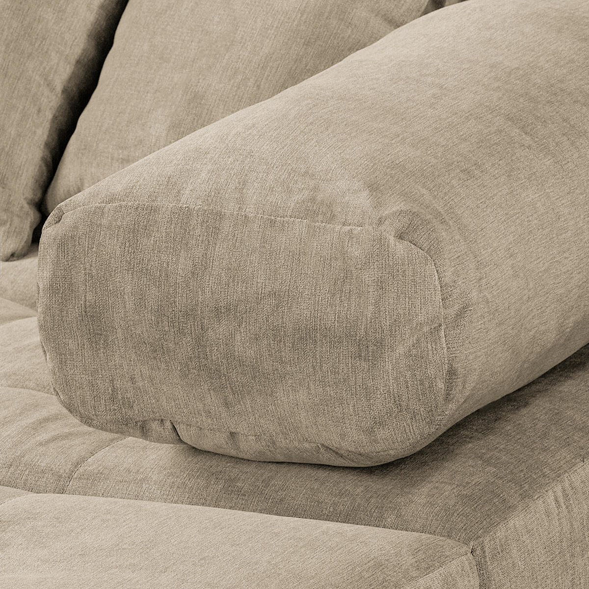 ECKSOFA Naomi Cappuccino Mikrofaser Rückenkissen  - Schwarz/Cappuccino, Design, Kunststoff/Textil (284/243cm) - P & B