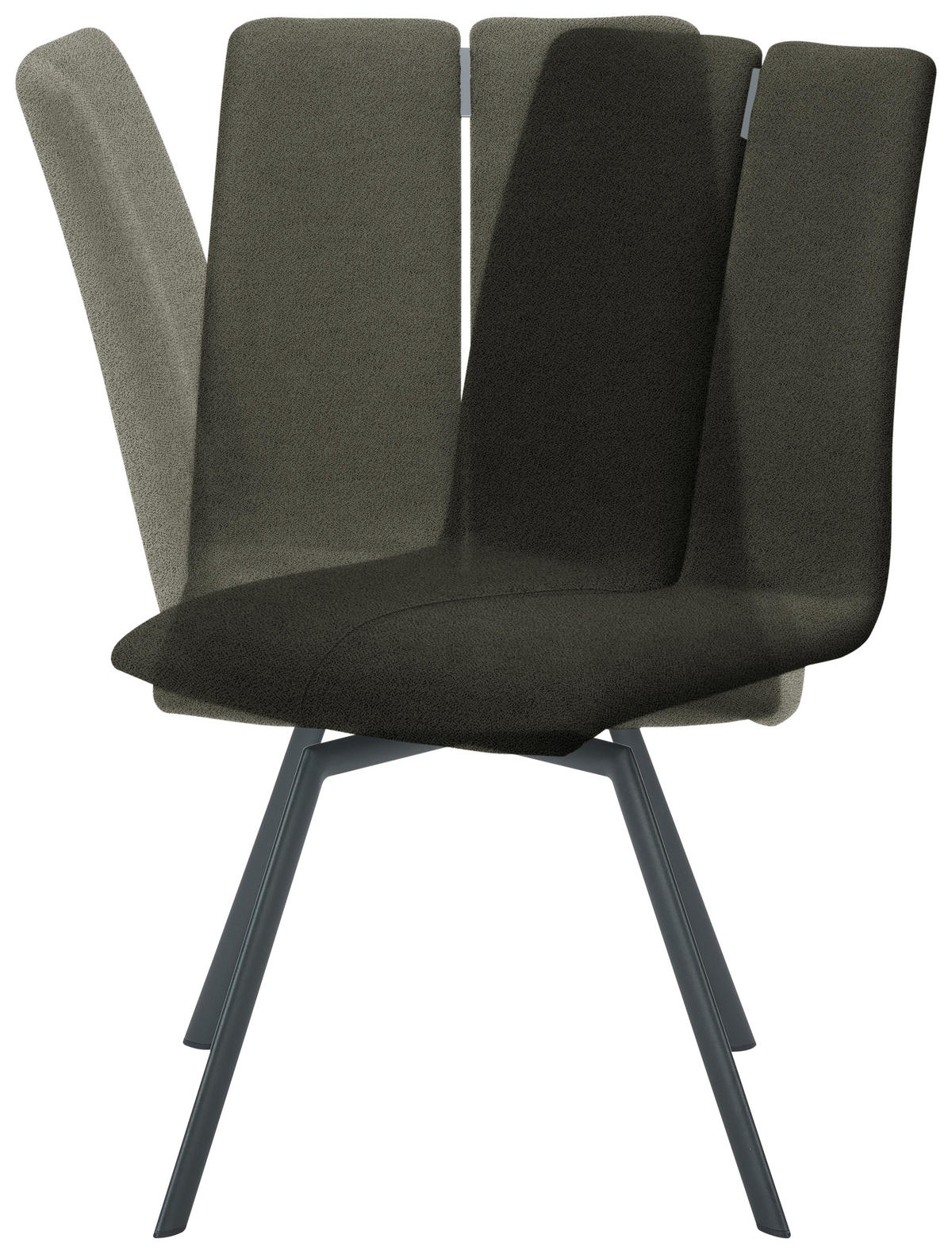 STUHL  Lederauswahl, Stoffauswahl, Typenauswahl Struktur  - Anthrazit/Graubraun, Design, Textil/Metall (50/92/64cm) - Venjakob