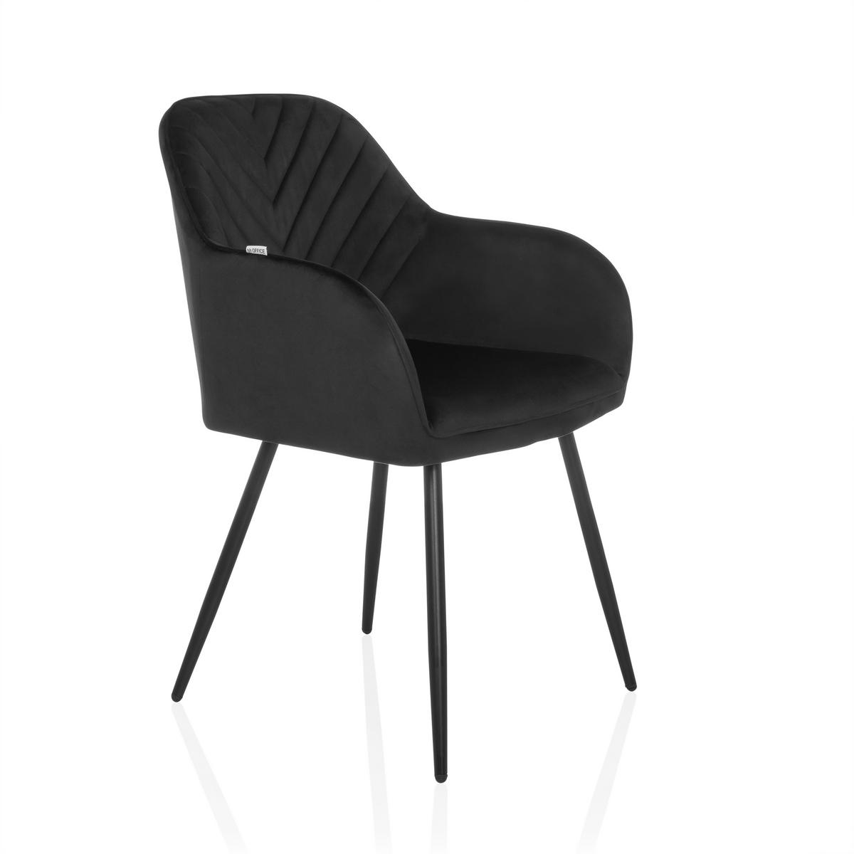 STOL MED ARMSTÖD  - svart, Modern, metall/textil (55/86/58cm) - MID.YOU