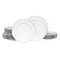 SERVIS Maria Theresia Platin 18 delar  - vit/platinafärgad, Basics, keramik (36,5/30,5cm) - Creatable