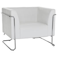 DESIGNSESSEL in Lederlook Weiß  - Chromfarben/Weiß, MODERN, Textil/Metall (88/74/74cm) - MID.YOU