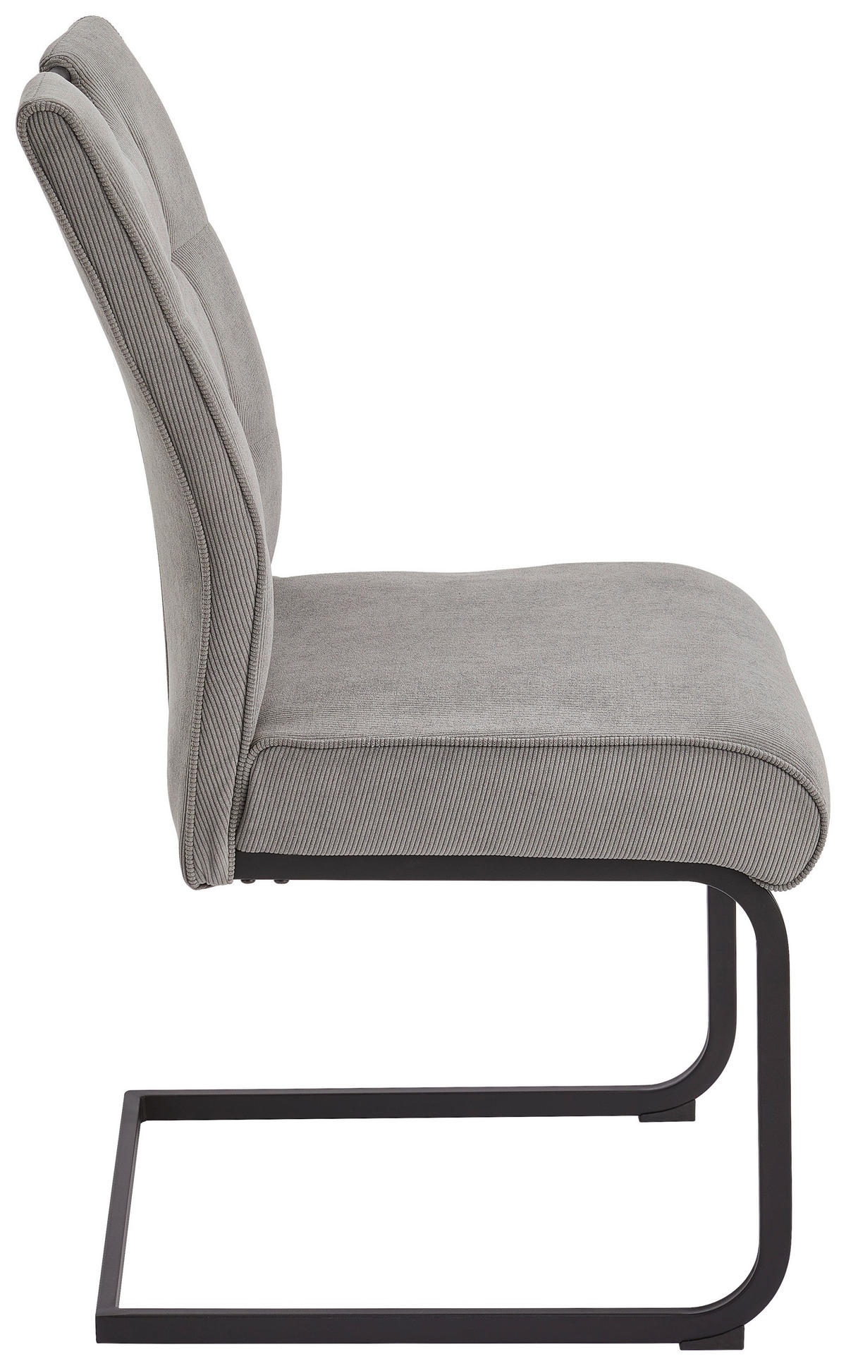 SCHWINGSTUHL  in Eisen Cord  - Schwarz/Grau, MODERN, Textil/Metall (49/98/61cm) - Livetastic