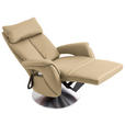 RELAXSESSEL in Leder Beige  - Edelstahlfarben/Beige, KONVENTIONELL, Leder/Metall (78/113/81cm) - Cantus