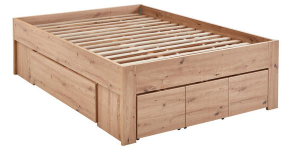 STAURAUMBETT 140/200 cm in Eiche Artisan - Eiche Artisan, KONVENTIONELL, Holzwerkstoff (140/200cm) - Carryhome