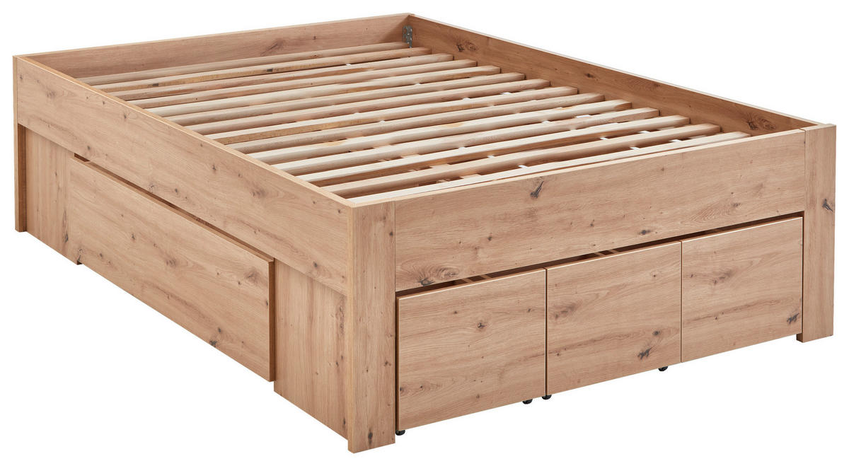 POSTEĽ S ÚLOŽNÝM PRIESTOROM, 140/200 cm dub artisan - dub artisan, Konventionell, kompozitné drevo (140/200cm) - Carryhome