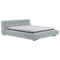 POLSTERBETT 160/200 cm,  in Hellgrau,  - Hellgrau/Schwarz, Design, Textil/Metall (160/200cm) - Belluti