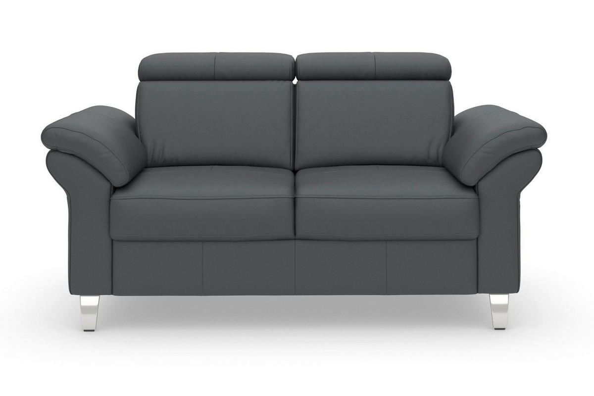 2-SITZER-SOFA ARNGAST E Schwarz Echtleder  - Chromfarben/Schwarz, Basics, Leder/Textil (156/84/93cm) - Sit & More