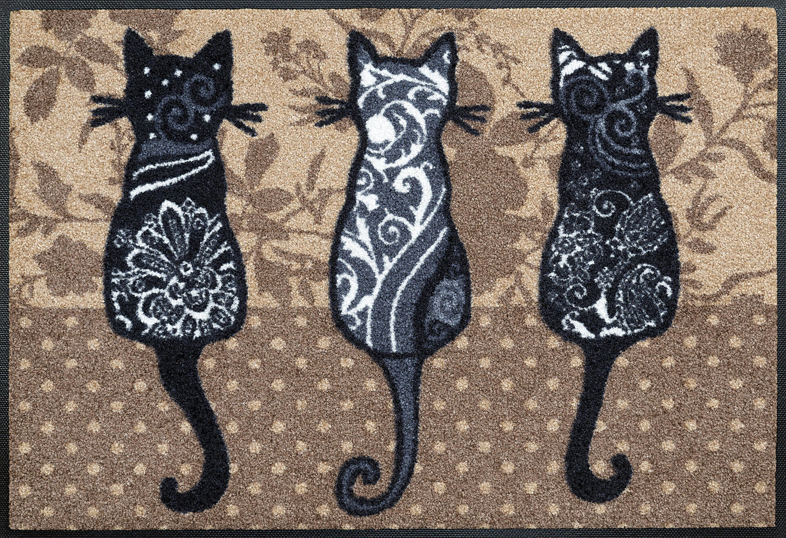 wash+dry FUßMATTE Katzenbande Braun 50x75 cm