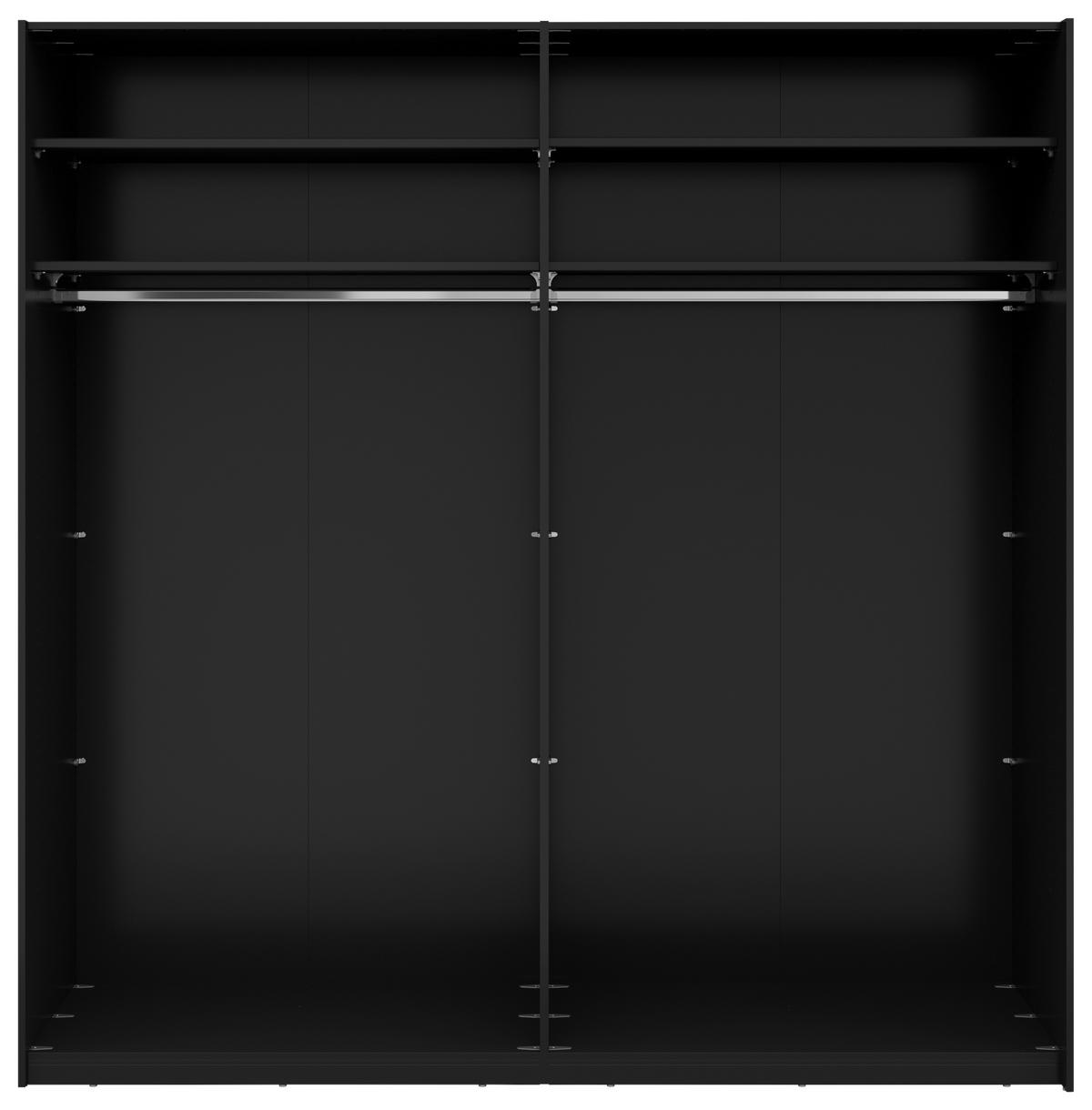 OMARA Z DRSNIMI VRATI, antracit, črna, barve hrasta, svetlo siva  - črna/barve hrasta, Konvencionalno, umetna masa/leseni material (215/218/58cm) - Xora