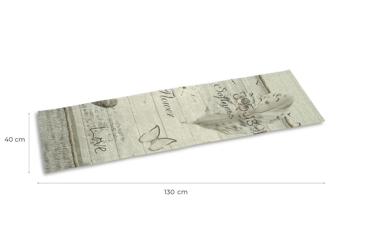 TISCHLÄUFER 2er-Set Textil Flachgewebe Beige 40/130 cm  - Beige, Basics, Textil (40/130cm)