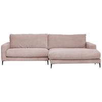 ECKSOFA Cord Rosa  - Schwarz/Rosa, Design, Textil/Metall (272/190cm) - Lomoco