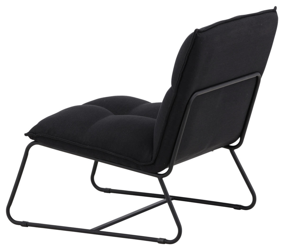 FÅTÖLJ i metall, textil svart  - svart, Design, metall/textil (62/78/83cm) - Livetastic